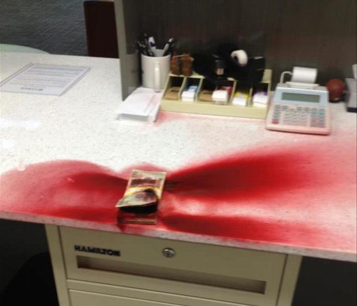 Bank Teller Dye Pack Explodes