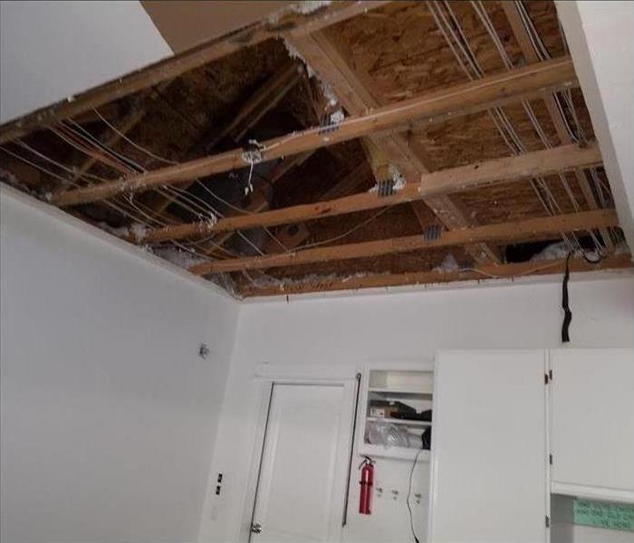 Storm Damaged Ceiling in a Residential Property
